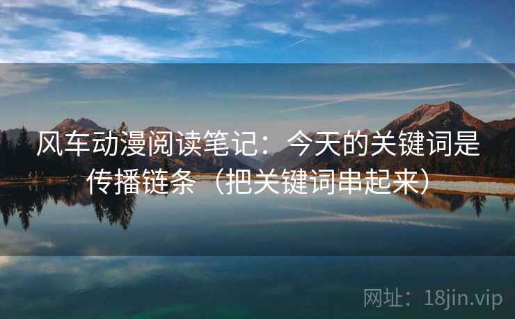 风车动漫阅读笔记：今天的关键词是传播链条（把关键词串起来）